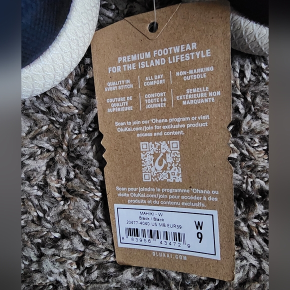 NWT Olukai Mahiki Black Sherpa Lined Slipper Women's 9 - Picture 3 of 7